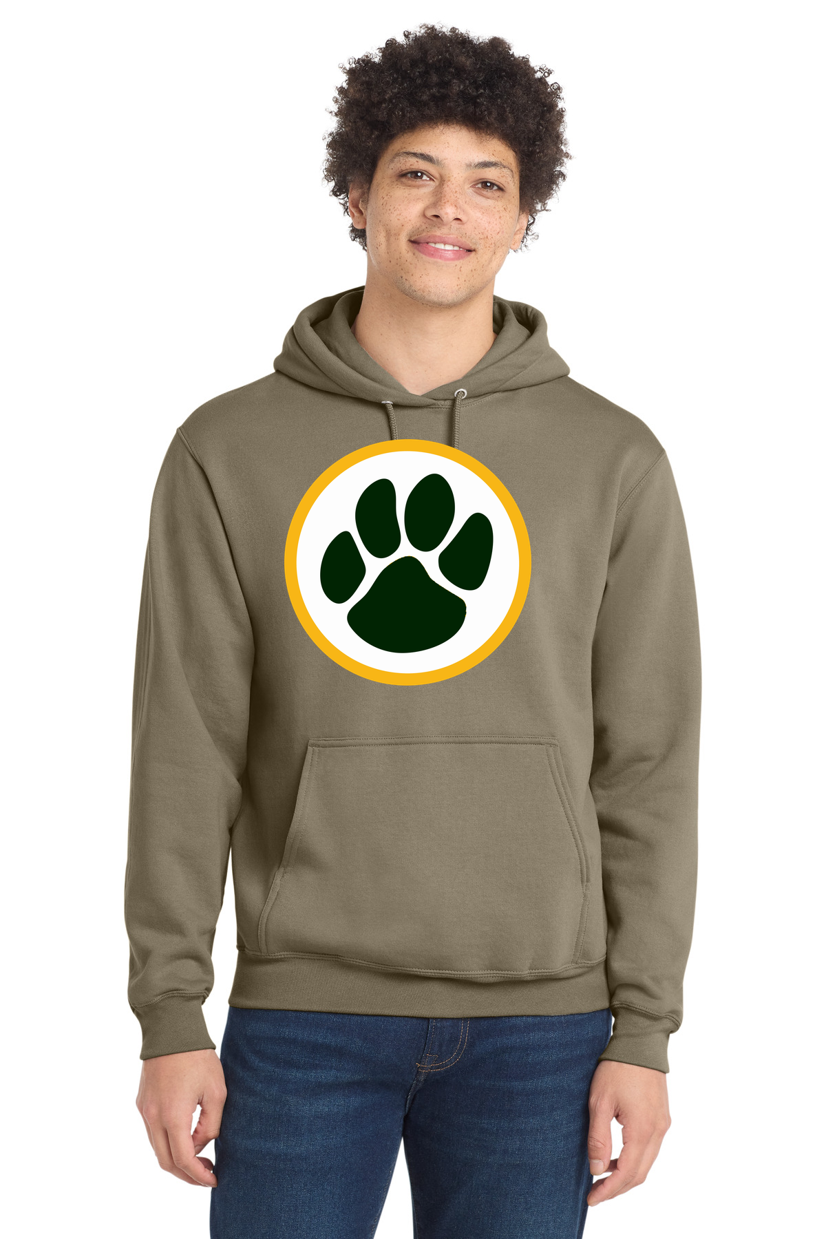 Ashwaubenon High School Football (Boys) - Coyote Brown Port & Co Core Fleece Pullover Hooded Sweatshirt. PC78H