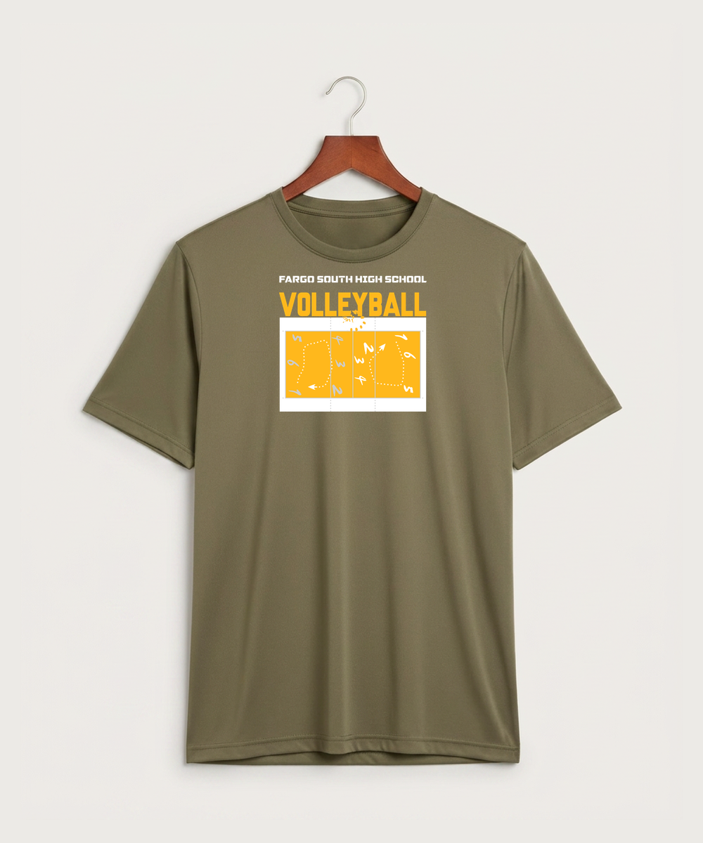 Fargo South High School Volleyball (Girls) - Coyote Brown Sport-Tek PosiCharge Competitor Tee. ST350