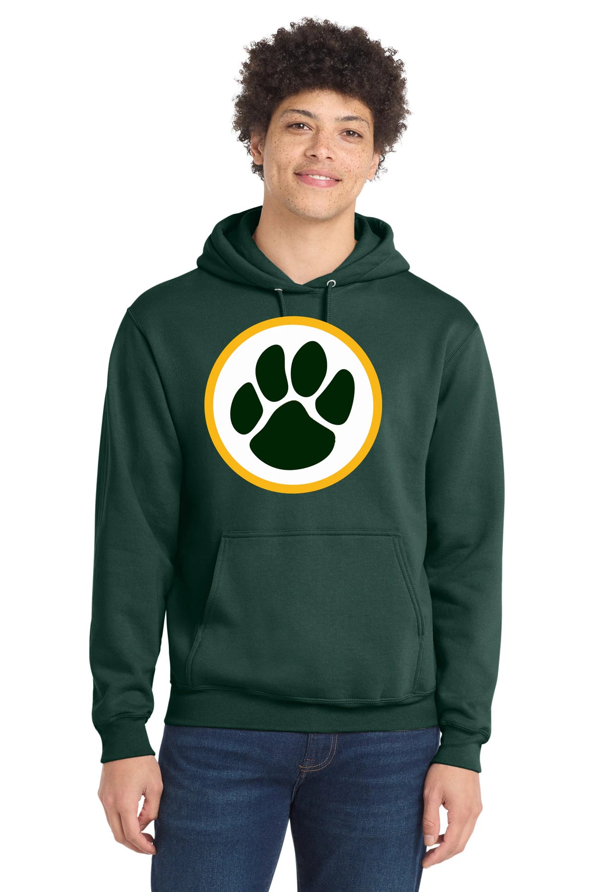 Ashwaubenon High School Football (Boys) - Dark Green Port & Co Core Fleece Pullover Hooded Sweatshirt. PC78H