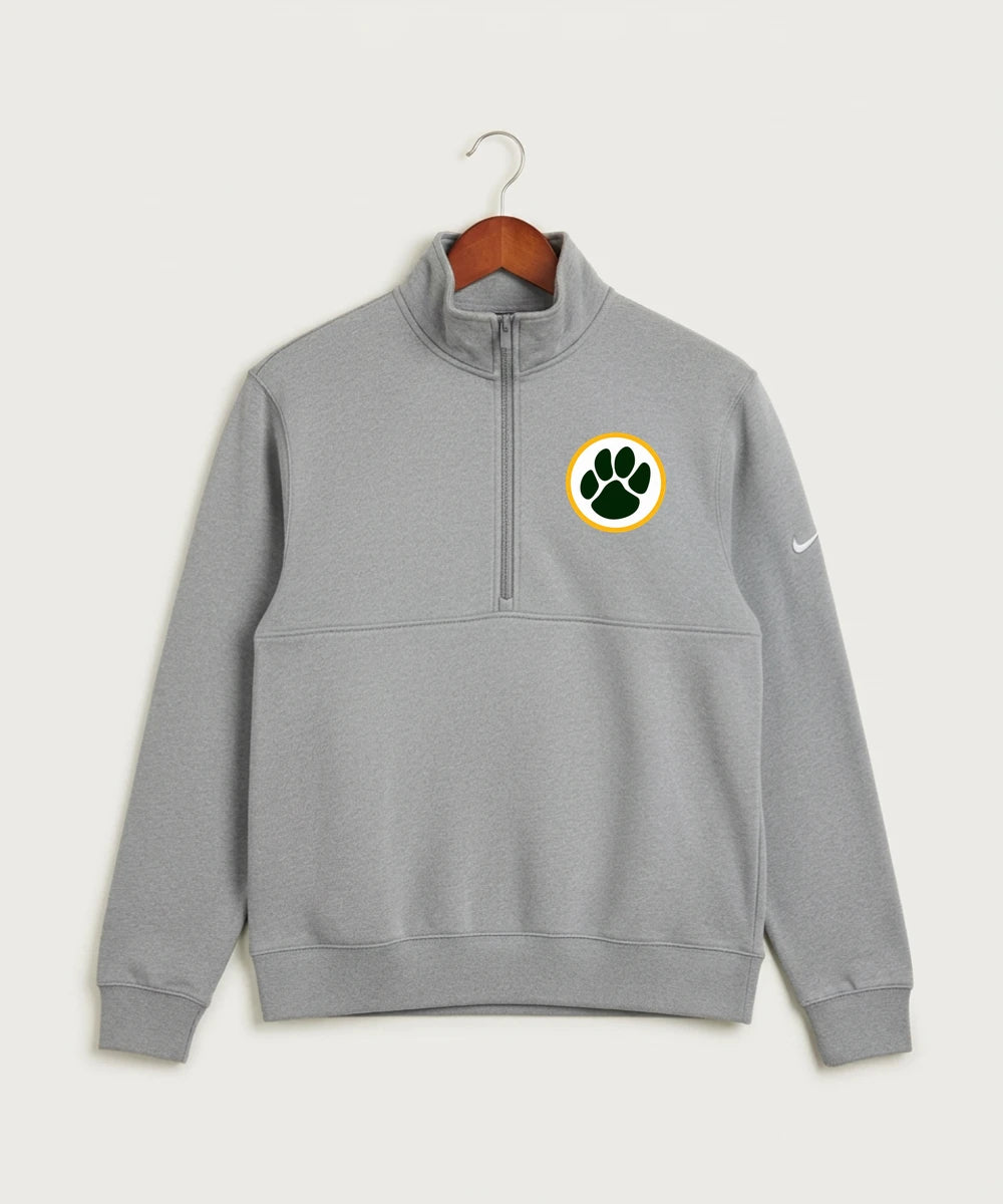 Ashwaubenon High School Football (Boys) (Sandbox) - Dark Grey Heather Nike Club Fleece Sleeve Swoosh 1/2-Zip NKDX6718