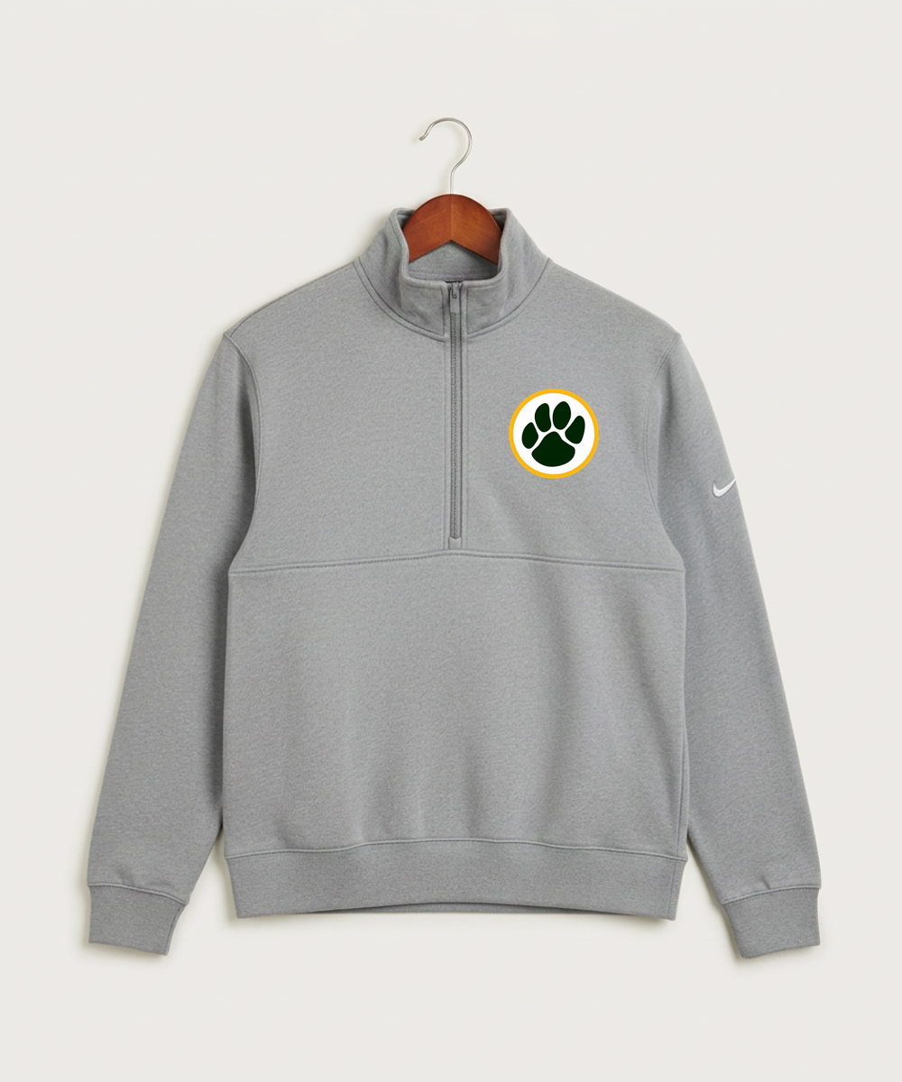 Ashwaubenon High School Football (Boys) - Dark Grey Heather Nike Club Fleece Sleeve Swoosh 1/2-Zip NKDX6718