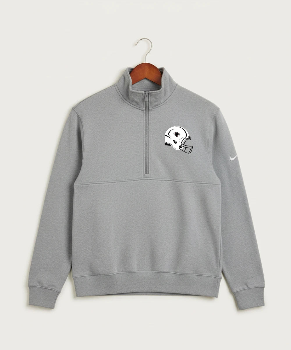 Nrheg Panthers High School Football (Boys) - Dark Grey Heather Nike Club Fleece Sleeve Swoosh 1/2-Zip NKDX6718