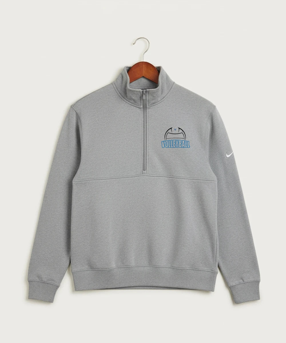 Eastview High School Volleyball (Girls) - Dark Grey Heather Nike Club Fleece Sleeve Swoosh 1/2-Zip NKDX6718