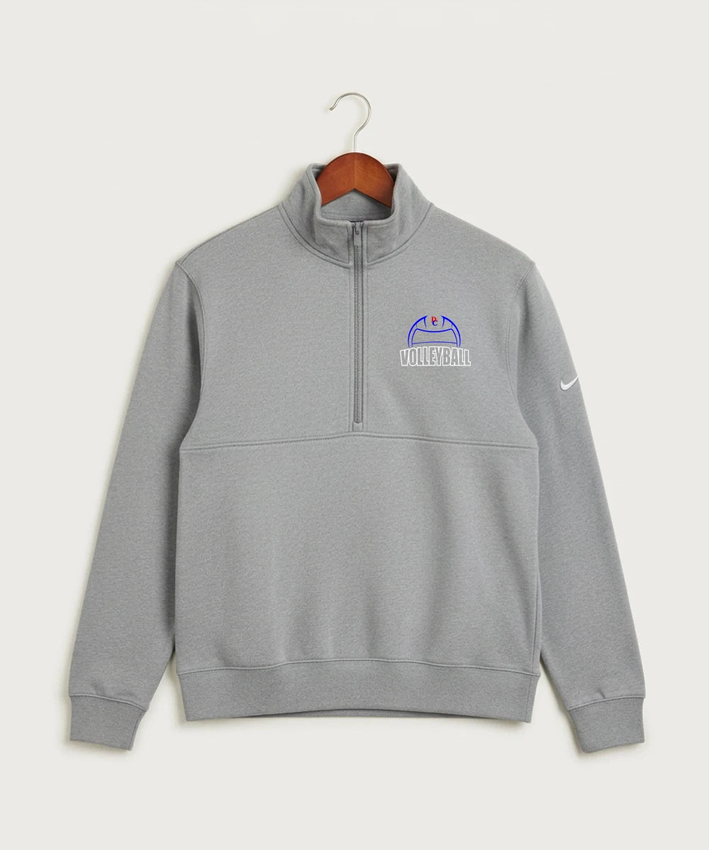 Davenport Central High School Volleyball (Girls) - Dark Grey Heather Nike Club Fleece Sleeve Swoosh 1/2-Zip NKDX6718