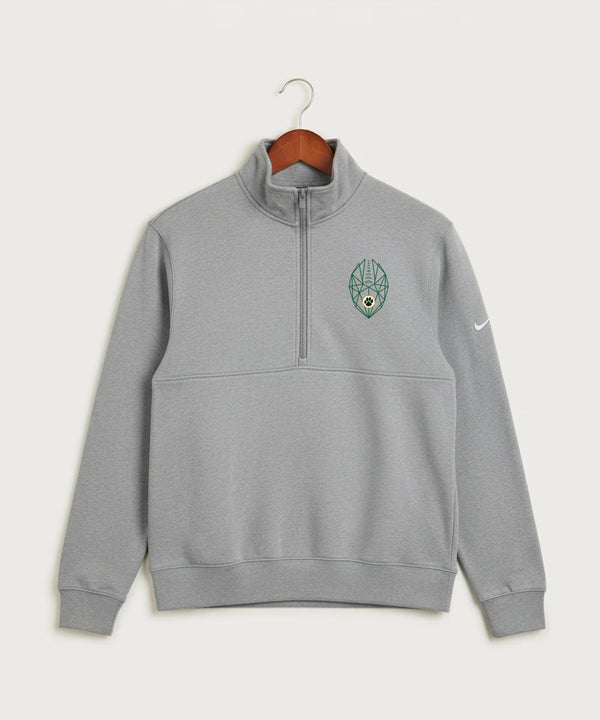 Ashwaubenon High School Football (Boys) (Sandbox) - Dark Grey Heather Nike Club Fleece Sleeve Swoosh 1/2-Zip NKDX6718