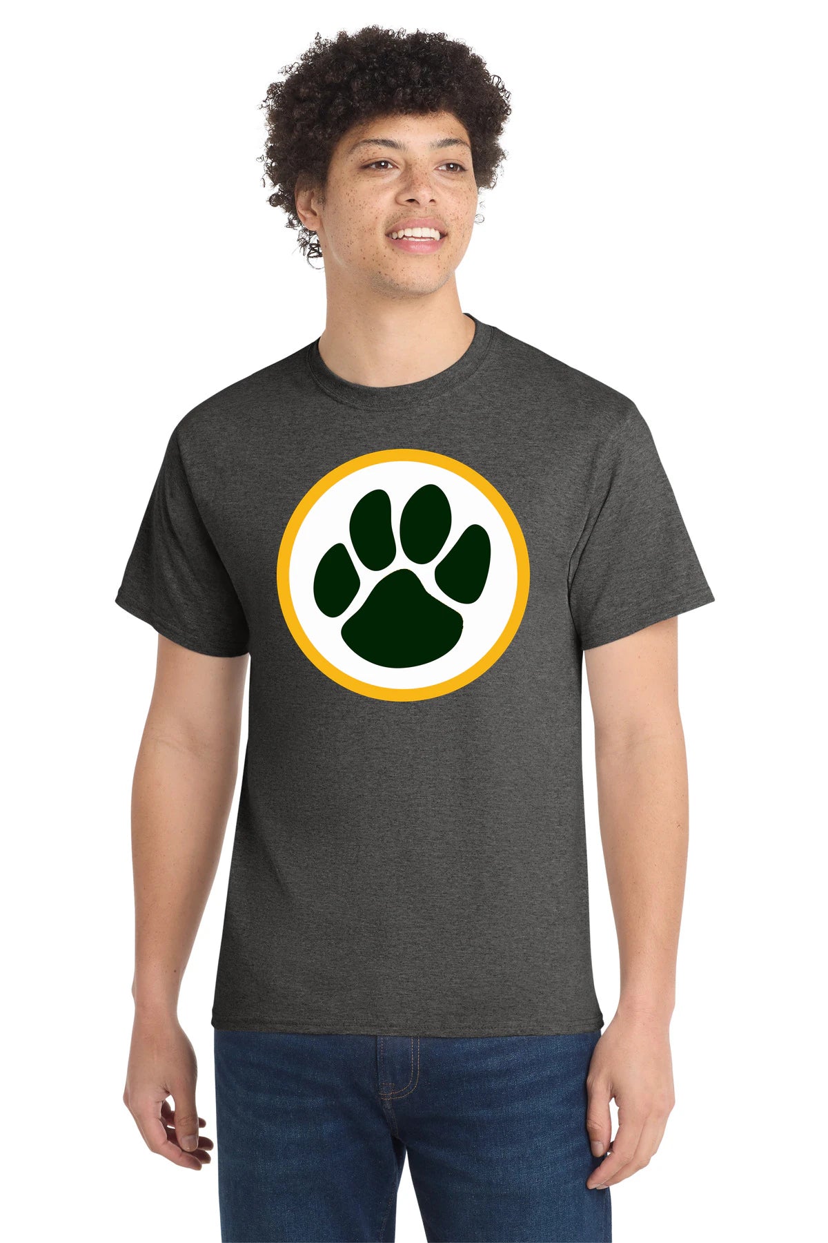 Ashwaubenon High School Football (Boys) - Dark Heather Grey Port & Co Core Cotton Tee. PC54