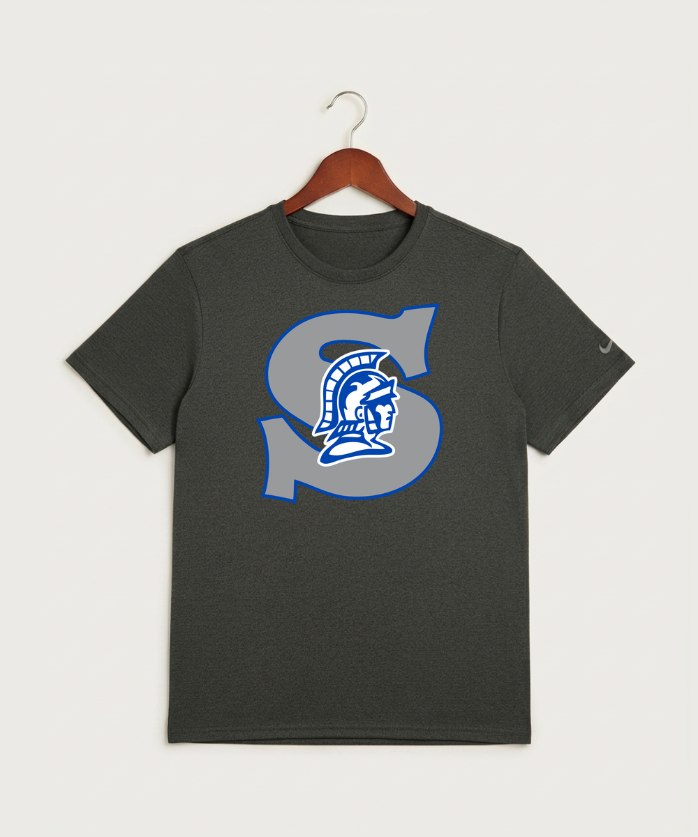 Green Bay Southwest High School Volleyball (Girls) - Dark Smoke Heather Nike Swoosh Sleeve rLegend Tee NKDX8730