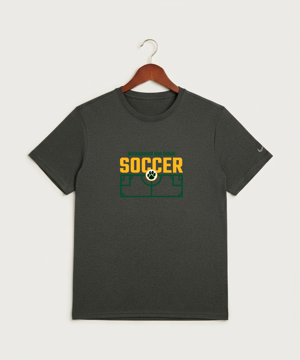 Ashwaubenon High School Soccer (Boys) - Dark Smoke Heather Nike Swoosh Sleeve rLegend Tee NKDX8730
