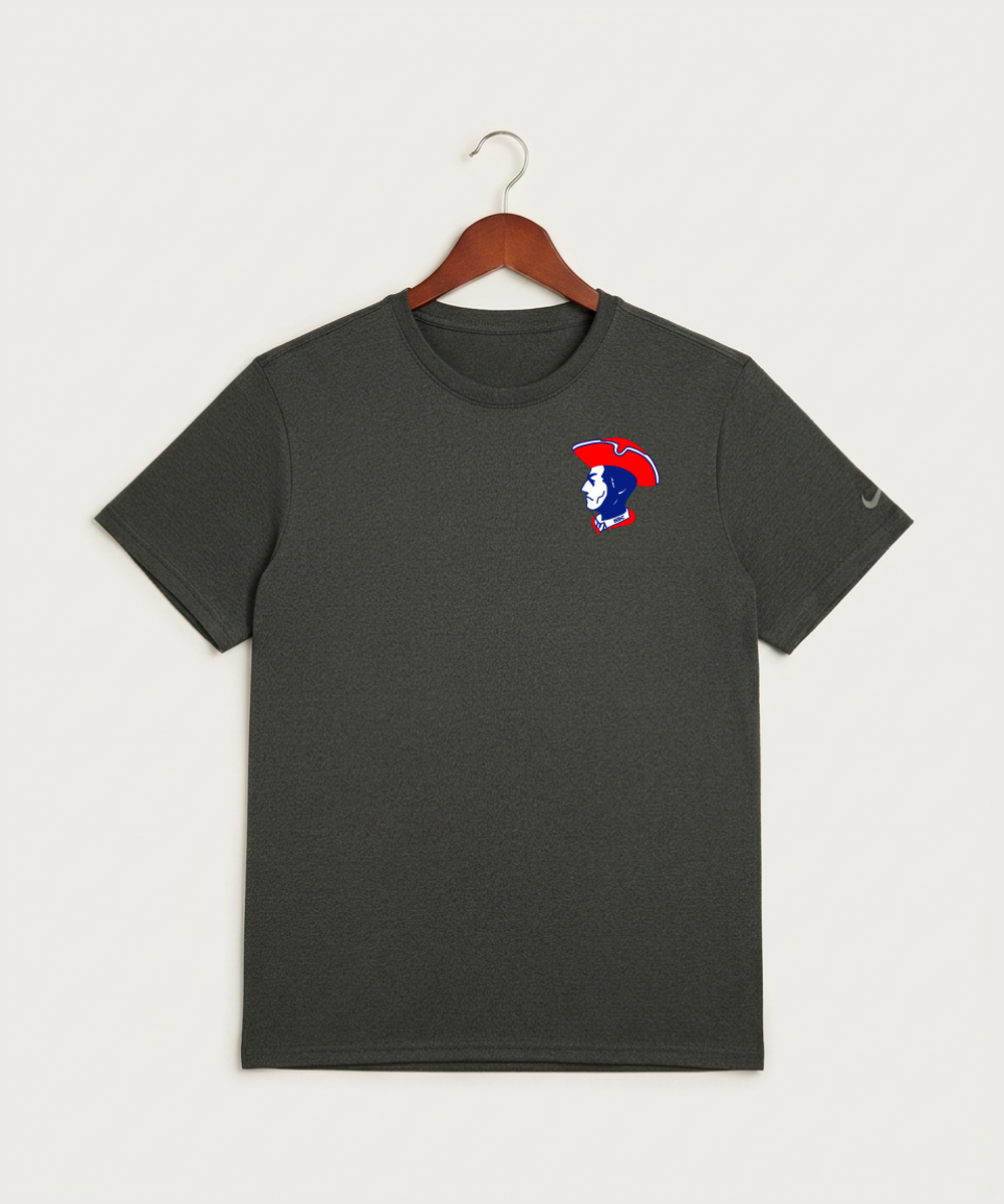 Hills-Beaver Creek High School Volleyball (Girls) - Dark Smoke Heather Nike Swoosh Sleeve rLegend Tee NKDX8730