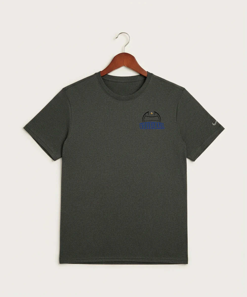 Hayfield High School Volleyball (Girls) - Dark Smoke Heather Nike Swoosh Sleeve rLegend Tee NKDX8730