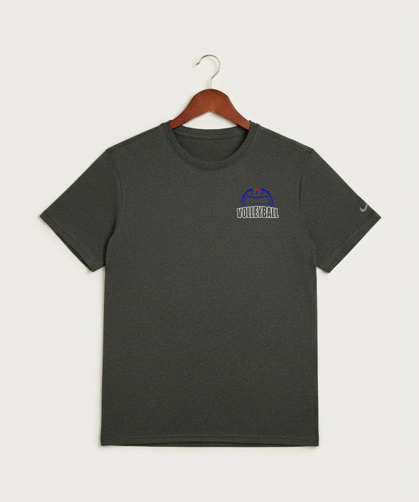 Davenport Central High School Volleyball (Girls) - Dark Smoke Heather Nike Swoosh Sleeve rLegend Tee NKDX8730