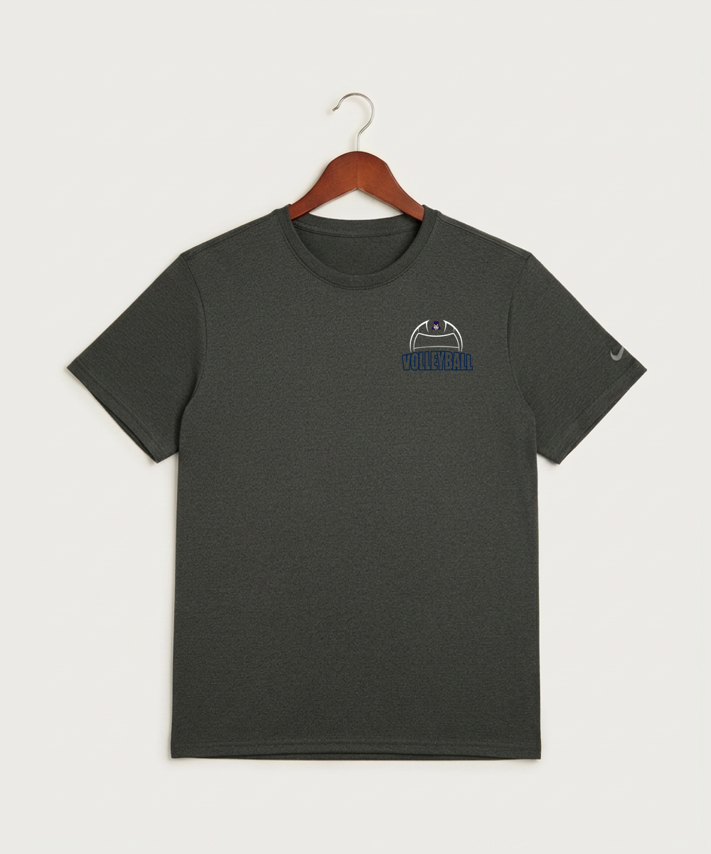 Albany High School Volleyball (Girls) - Dark Smoke Heather Nike Swoosh Sleeve rLegend Tee NKDX8730