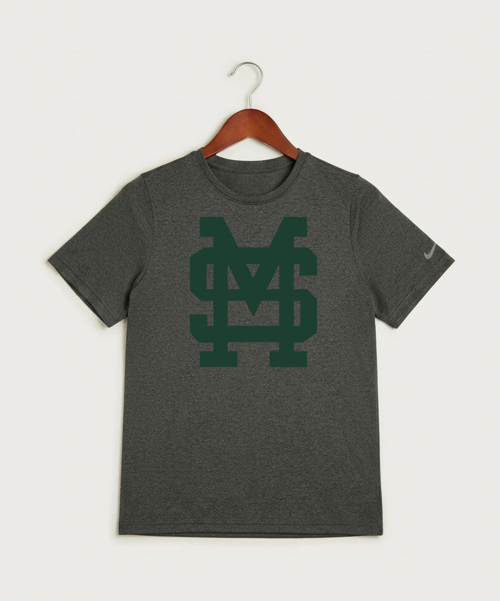 Sleepy Eye St. Mary's High School Athletics Coed - Dark Smoke Heather Nike Youth Swoosh Sleeve rLegend Tee NKDX8787