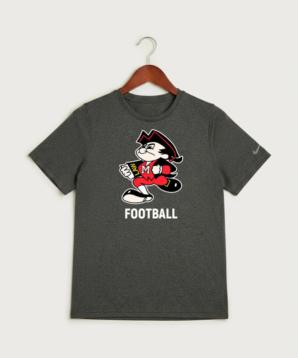 John Marshall High School Basketball (Boys) - Dark Smoke Heather Nike Youth Swoosh Sleeve rLegend Tee NKDX8787