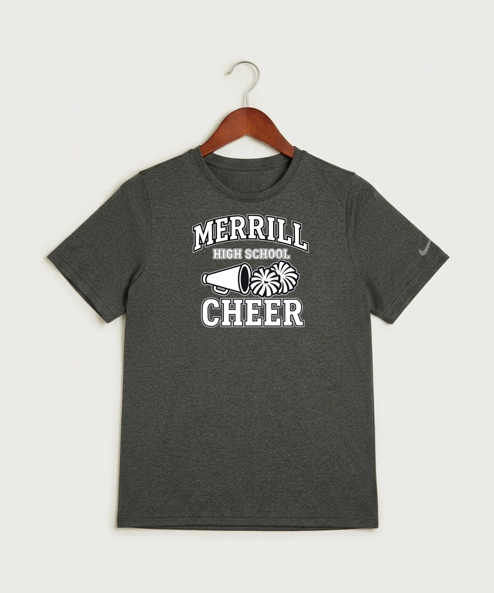 Merrill Dance and Cheer - Dark Smoke Heather Nike Youth Swoosh Sleeve rLegend Tee NKDX8787
