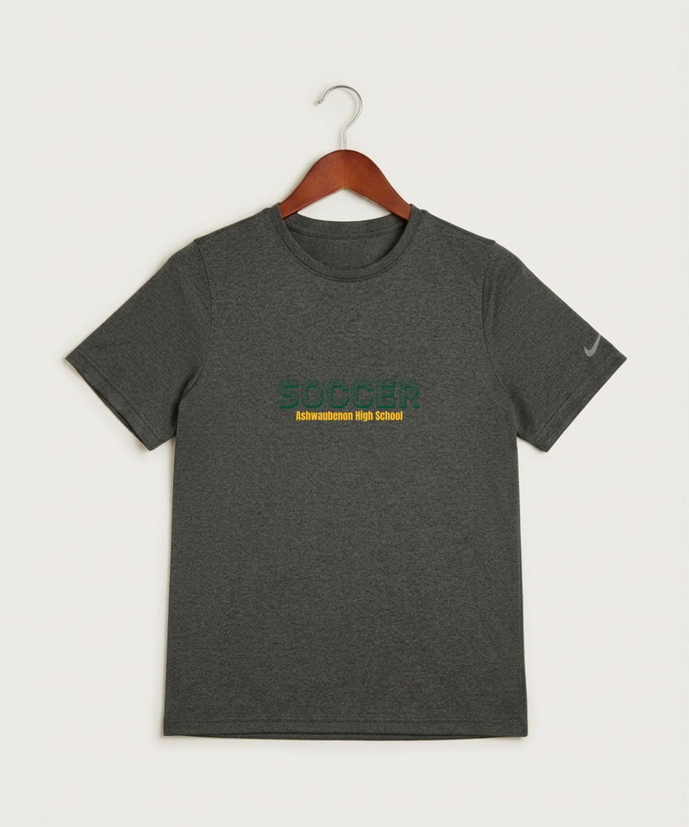 Ashwaubenon High School Soccer (Boys) - Dark Smoke Heather Nike Youth Swoosh Sleeve rLegend Tee NKDX8787