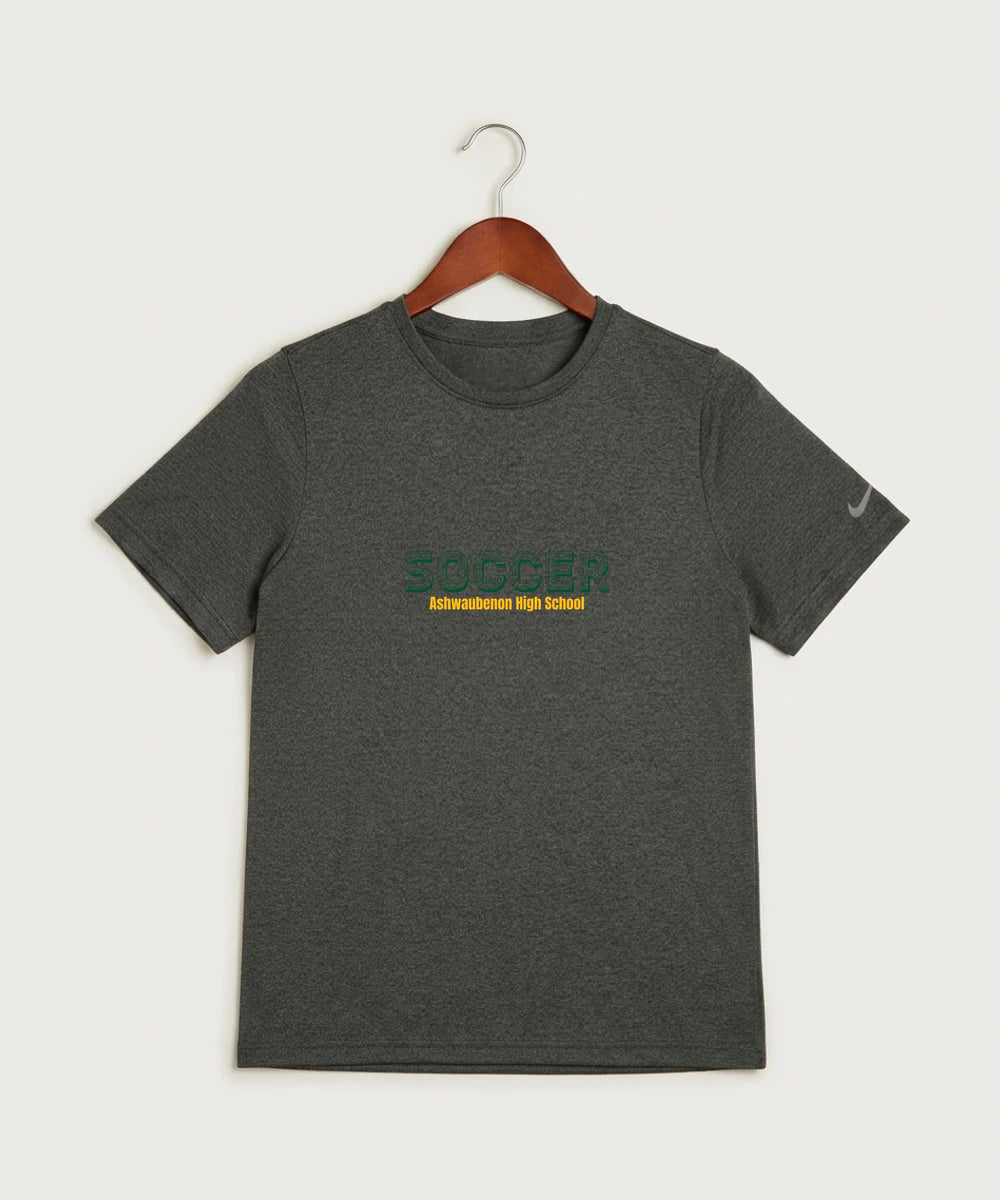 Ashwaubenon High School Soccer (Boys) - Dark Smoke Heather Nike Youth Swoosh Sleeve rLegend Tee NKDX8787