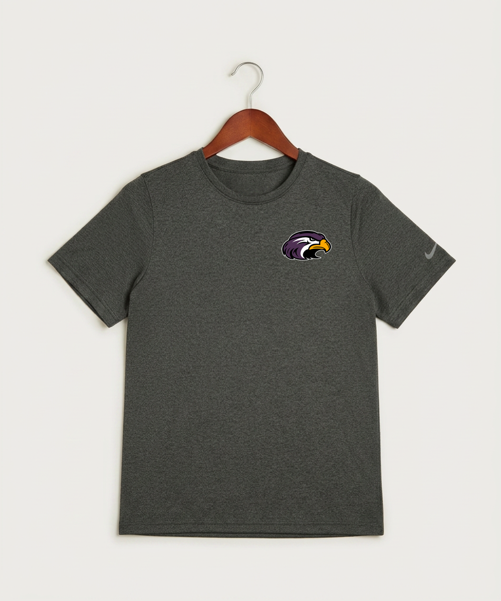 Montevideo High School Football (Boys) - Dark Smoke Heather Nike Youth Swoosh Sleeve rLegend Tee NKDX8787