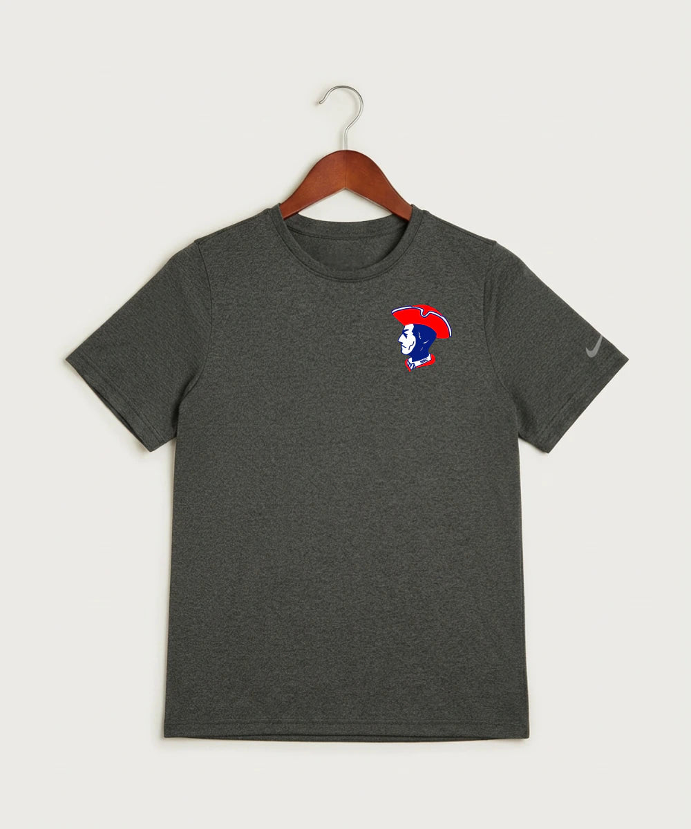 Hills-Beaver Creek High School Volleyball (Girls) - Dark Smoke Heather Nike Youth Swoosh Sleeve rLegend Tee NKDX8787