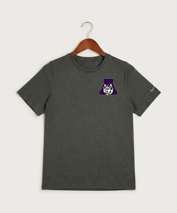 Albany High School Tennis (Boys) - Dark Smoke Heather Nike Youth Swoosh Sleeve rLegend Tee NKDX8787