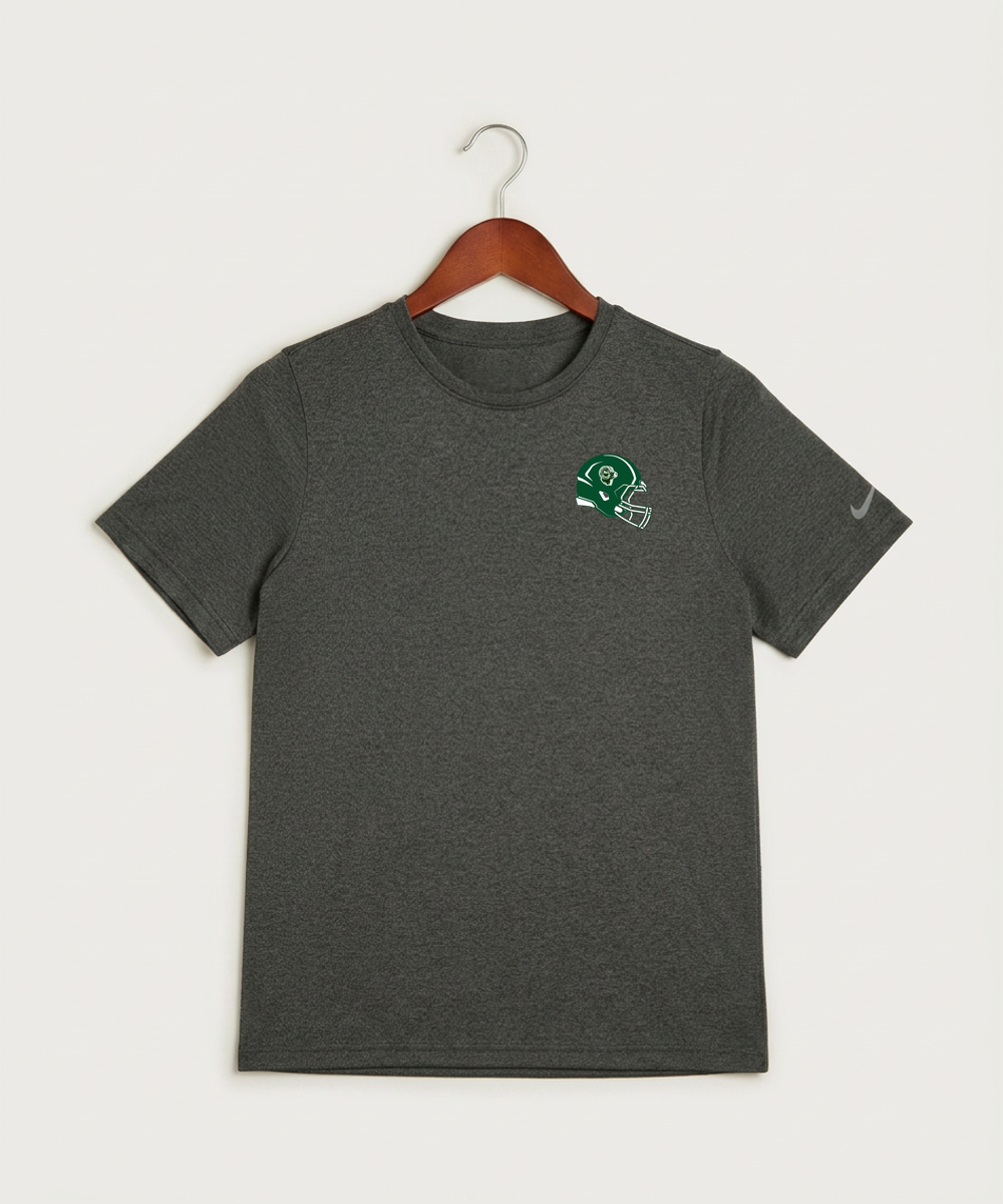 Roseau High School Football (Boys) - Dark Smoke Heather Nike Youth Swoosh Sleeve rLegend Tee NKDX8787