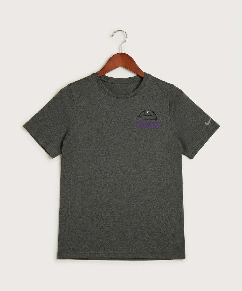 Goodhue High School Volleyball (Girls) - Dark Smoke Heather Nike Youth Swoosh Sleeve rLegend Tee NKDX8787