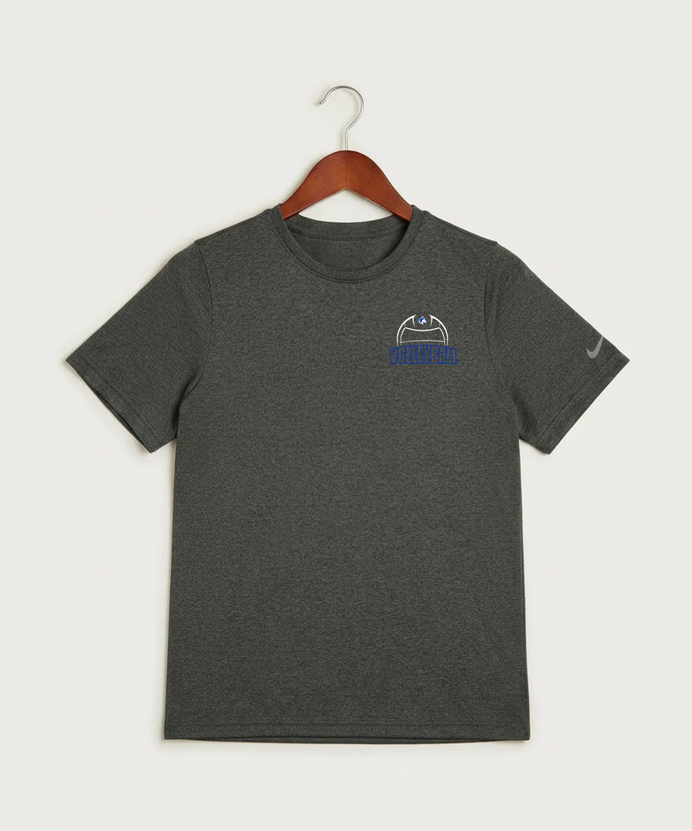 Owatonna High School Volleyball (Girls) - Dark Smoke Heather Nike Youth Swoosh Sleeve rLegend Tee NKDX8787