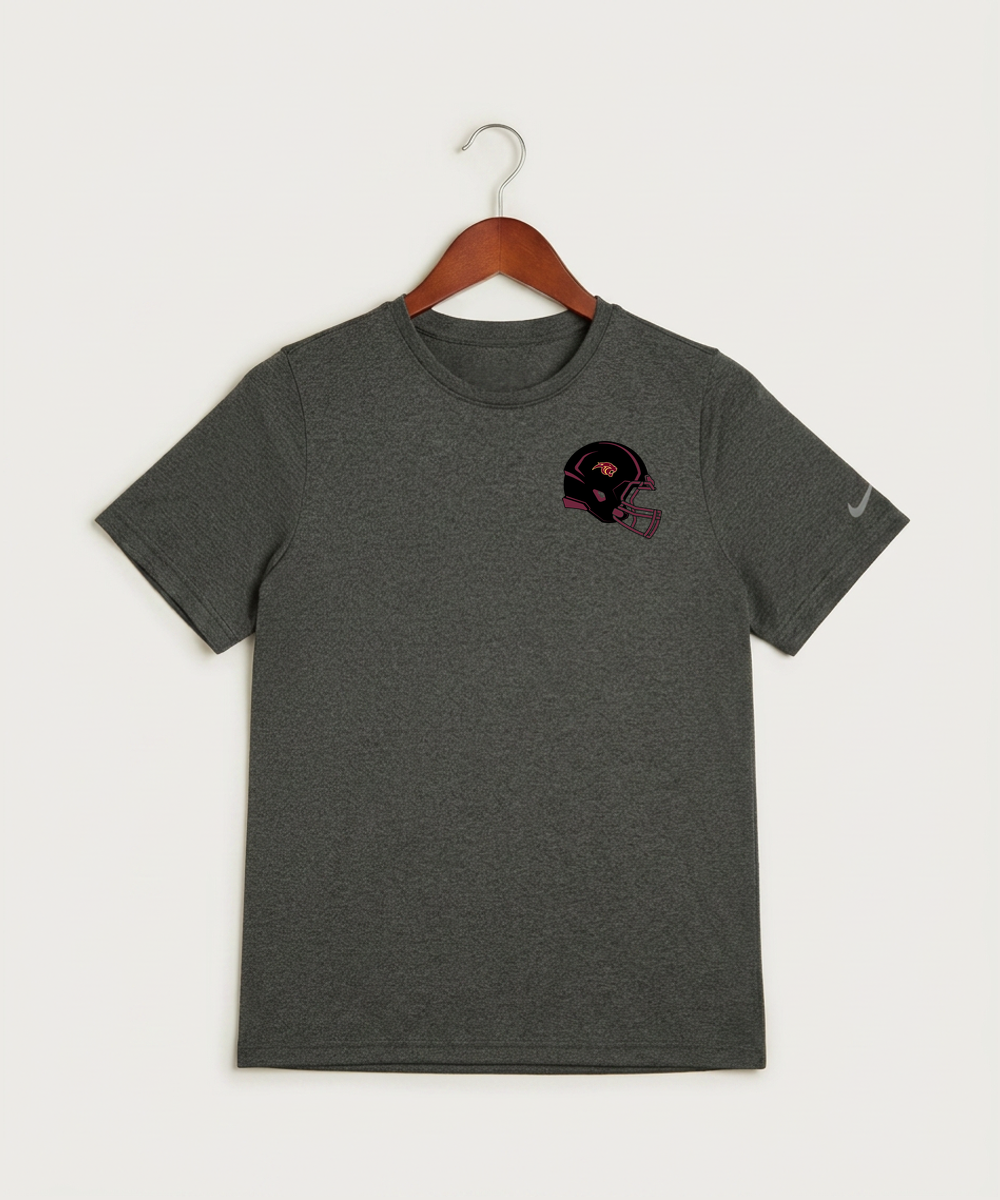 Pine Island High School Football (Boys) - Dark Smoke Heather Nike Youth Swoosh Sleeve rLegend Tee NKDX8787
