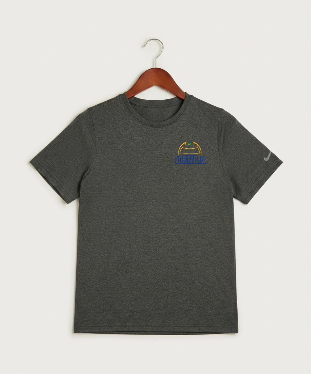 Rosemount High School Volleyball (Girls) - Dark Smoke Heather Nike Youth Swoosh Sleeve rLegend Tee NKDX8787