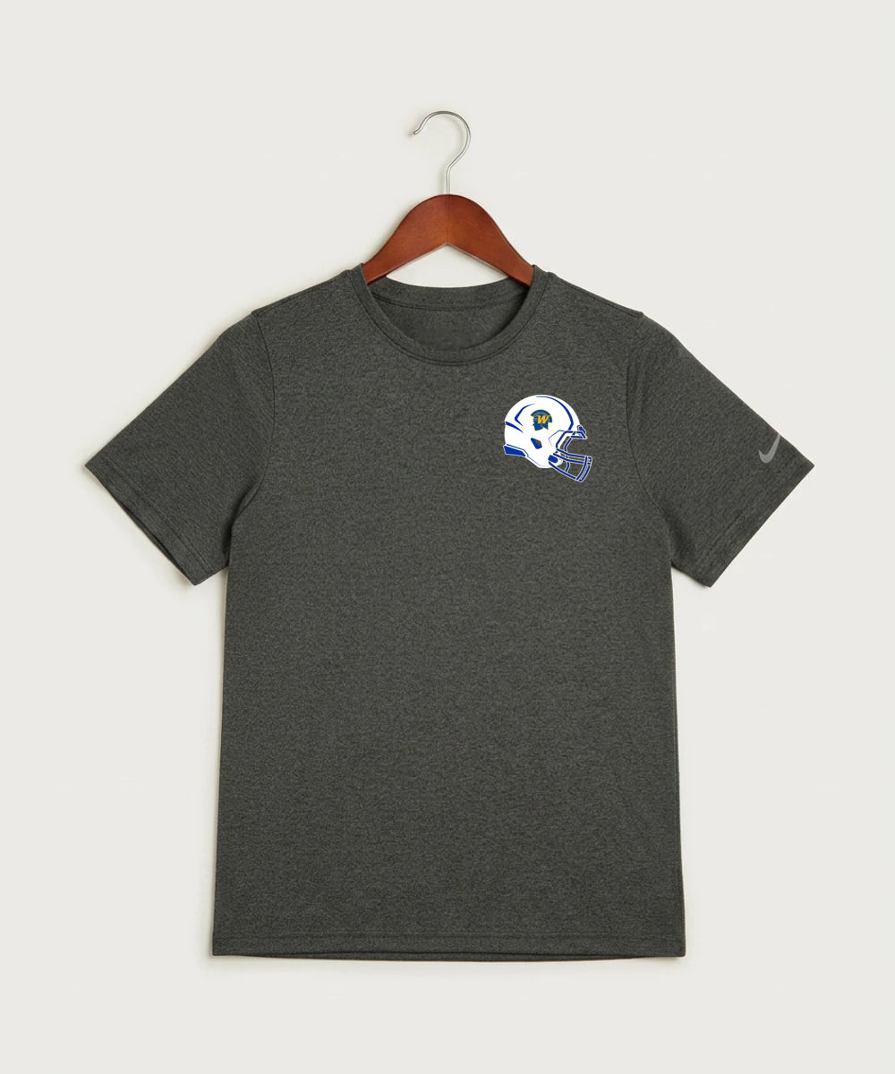 Wayzata High School Football (Boys) - Dark Smoke Heather Nike Youth Swoosh Sleeve rLegend Tee NKDX8787