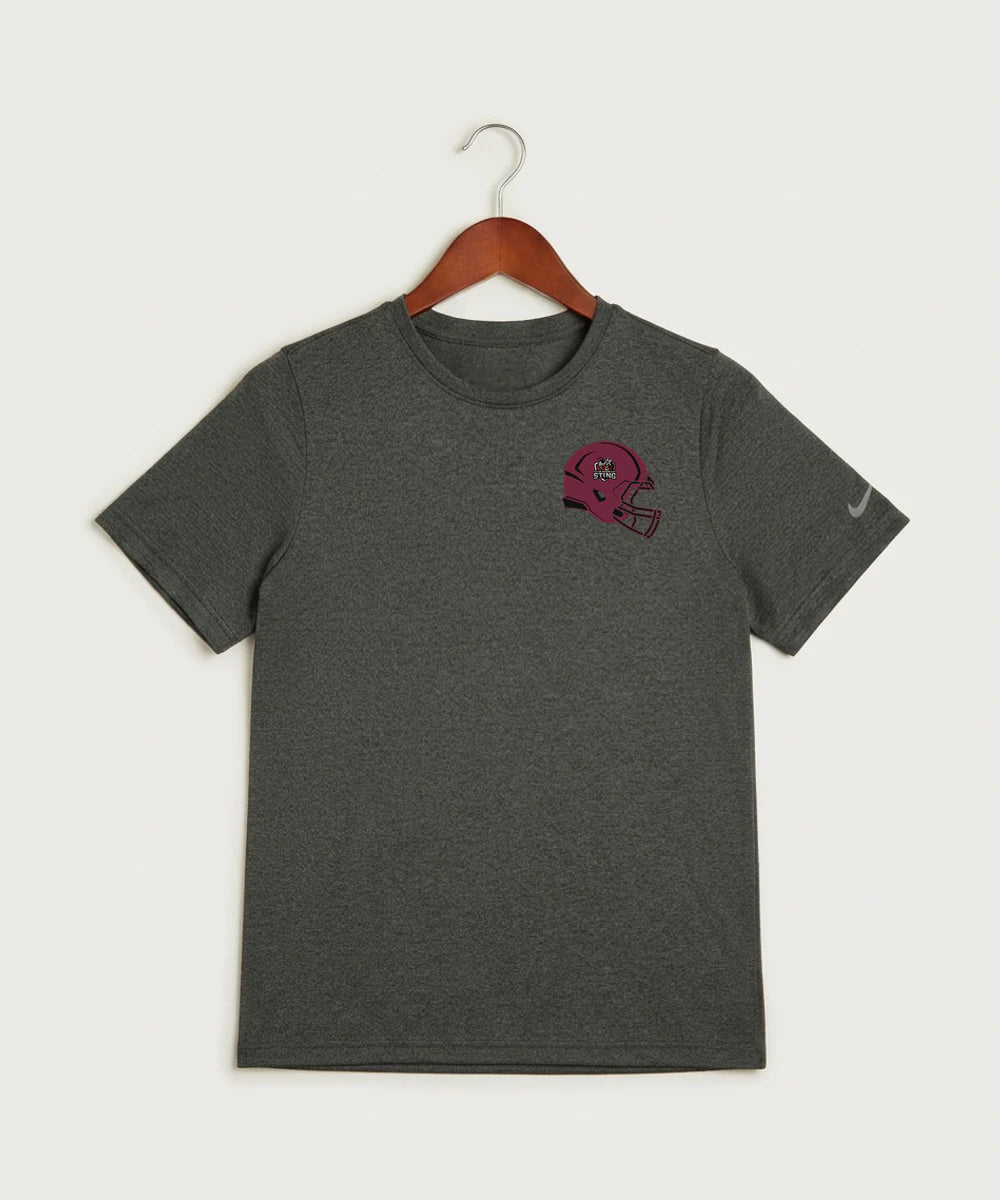 Yellow Medicine East High School Football (Boys) - Dark Smoke Heather Nike Youth Swoosh Sleeve rLegend Tee NKDX8787