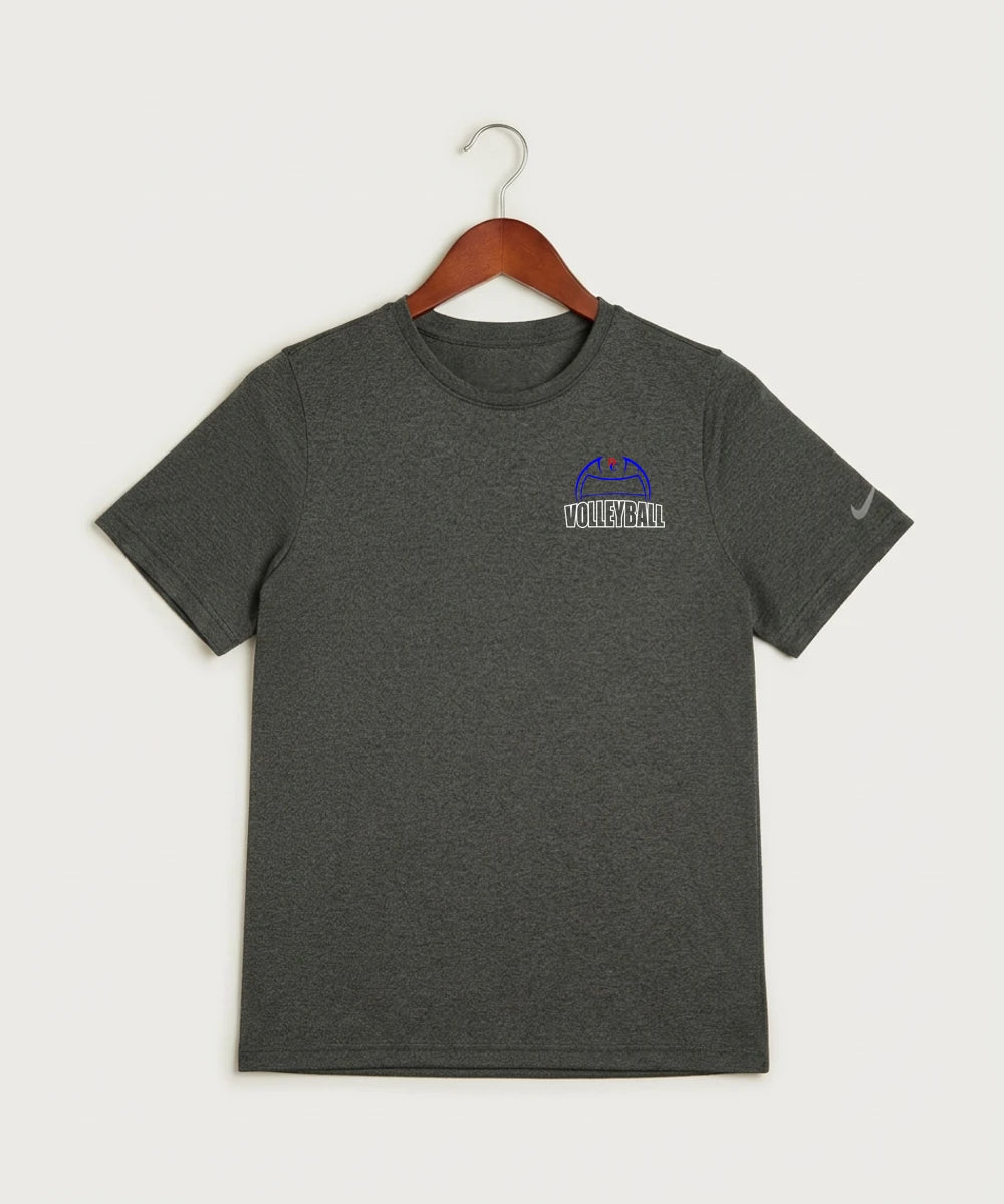 Davenport Central High School Volleyball (Girls) - Dark Smoke Heather Nike Youth Swoosh Sleeve rLegend Tee NKDX8787