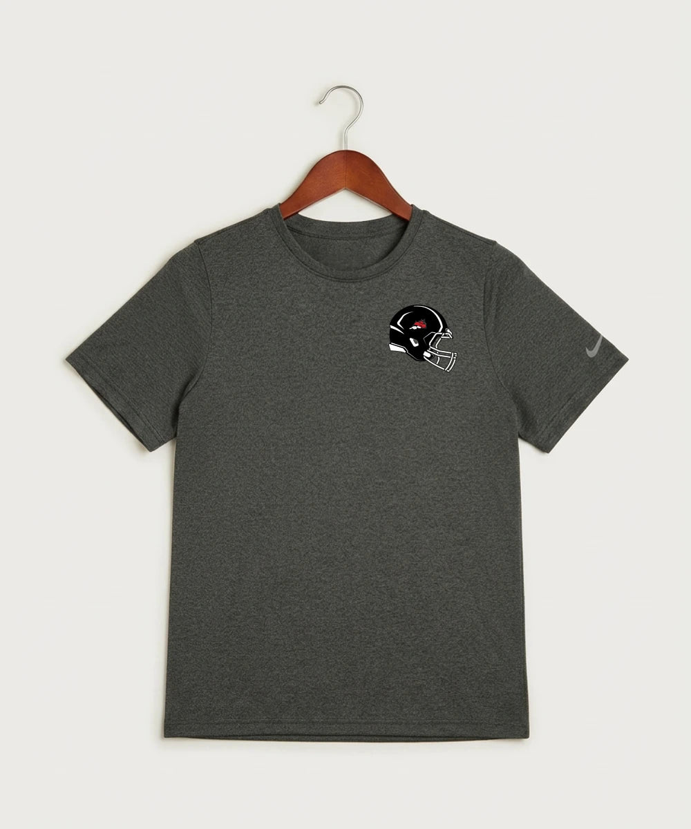 Fulton High School Football (Boys) - Dark Smoke Heather Nike Youth Swoosh Sleeve rLegend Tee NKDX8787