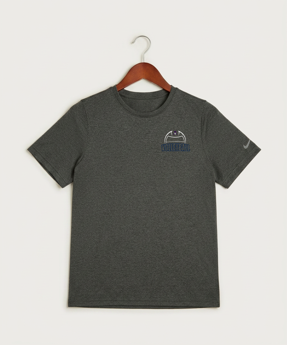 Albany High School Volleyball (Girls) - Dark Smoke Heather Nike Youth Swoosh Sleeve rLegend Tee NKDX8787