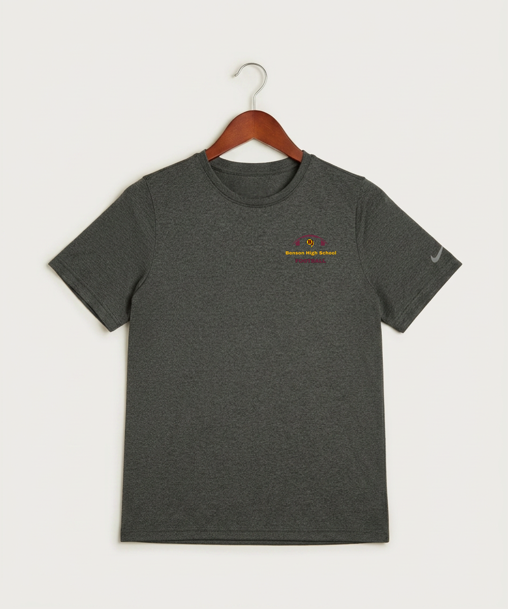 Benson High School Football (Boys) - Dark Smoke Heather Nike Youth Swoosh Sleeve rLegend Tee NKDX8787