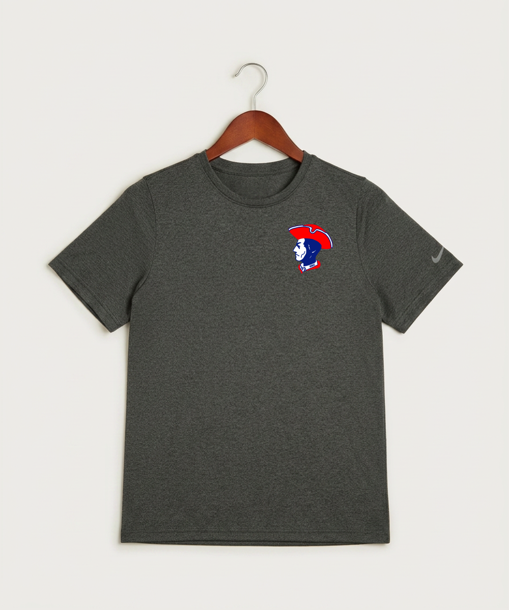 Hills-Beaver Creek High School Volleyball (Girls) - Dark Smoke Heather Nike Youth Swoosh Sleeve rLegend Tee NKDX8787