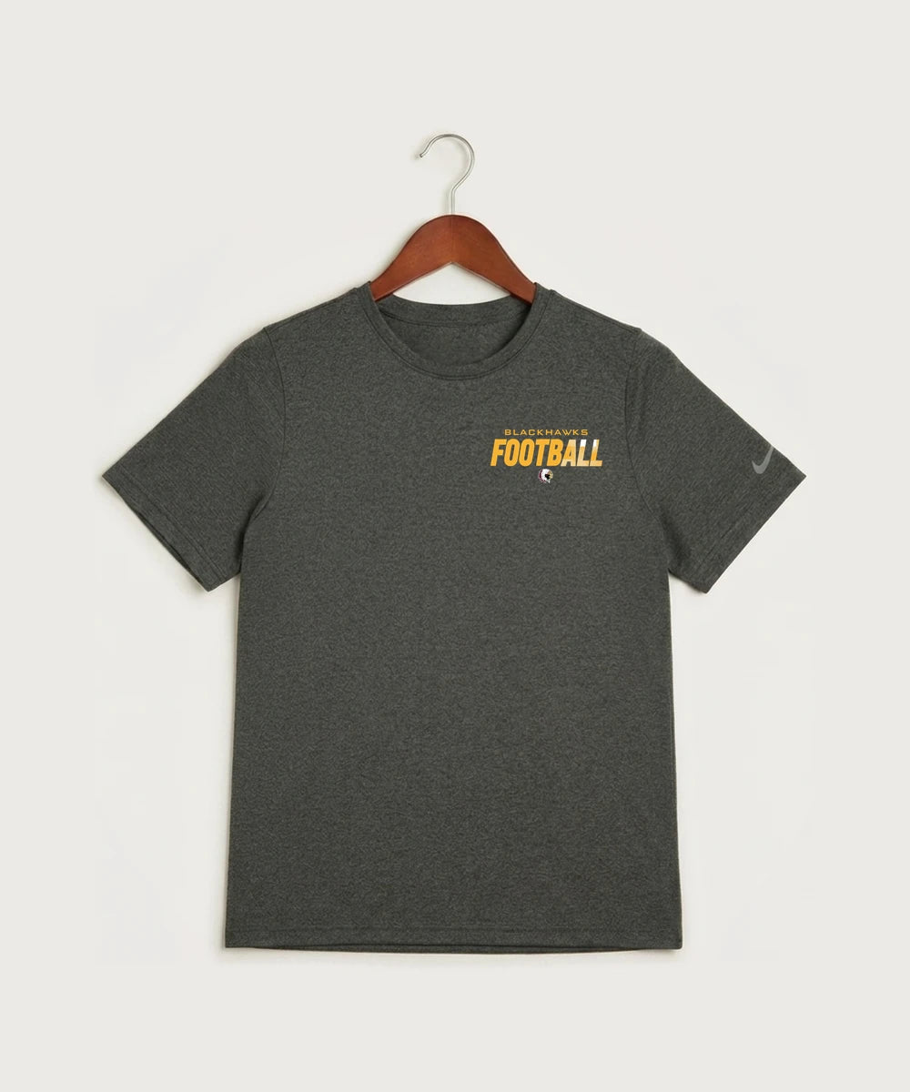 Stockton High School Football - Dark Smoke Heather Nike Youth Swoosh Sleeve rLegend Tee NKDX8787