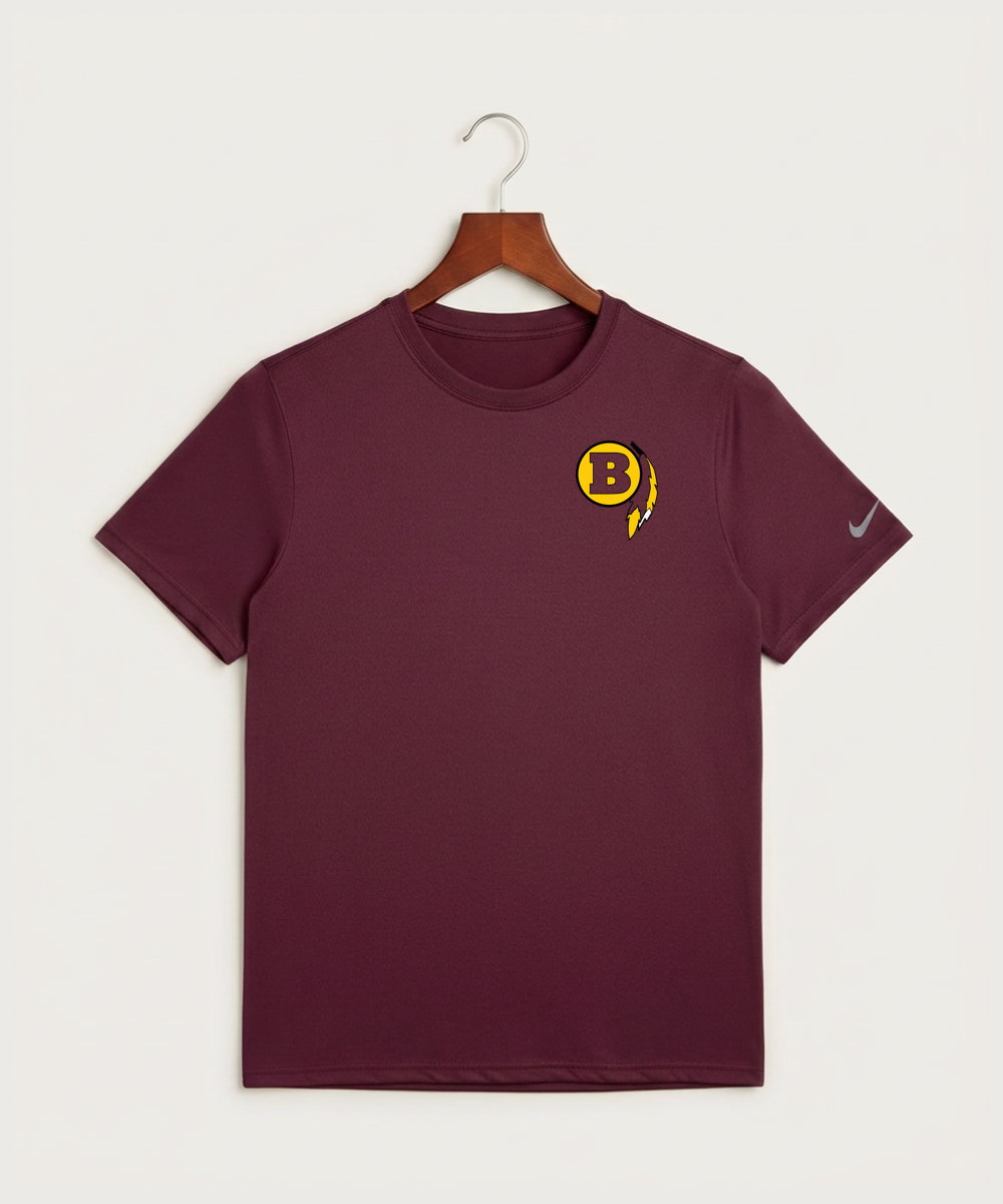 Benson High School Football (Boys) - Deep Maroon Nike Swoosh Sleeve rLegend Tee NKDX8730