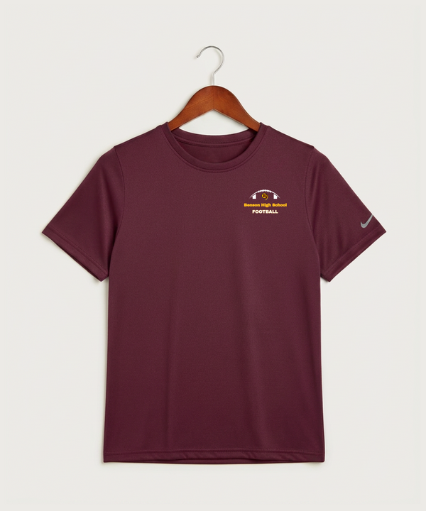 Benson High School Football (Boys) - Deep Maroon Nike Youth Swoosh Sleeve rLegend Tee NKDX8787