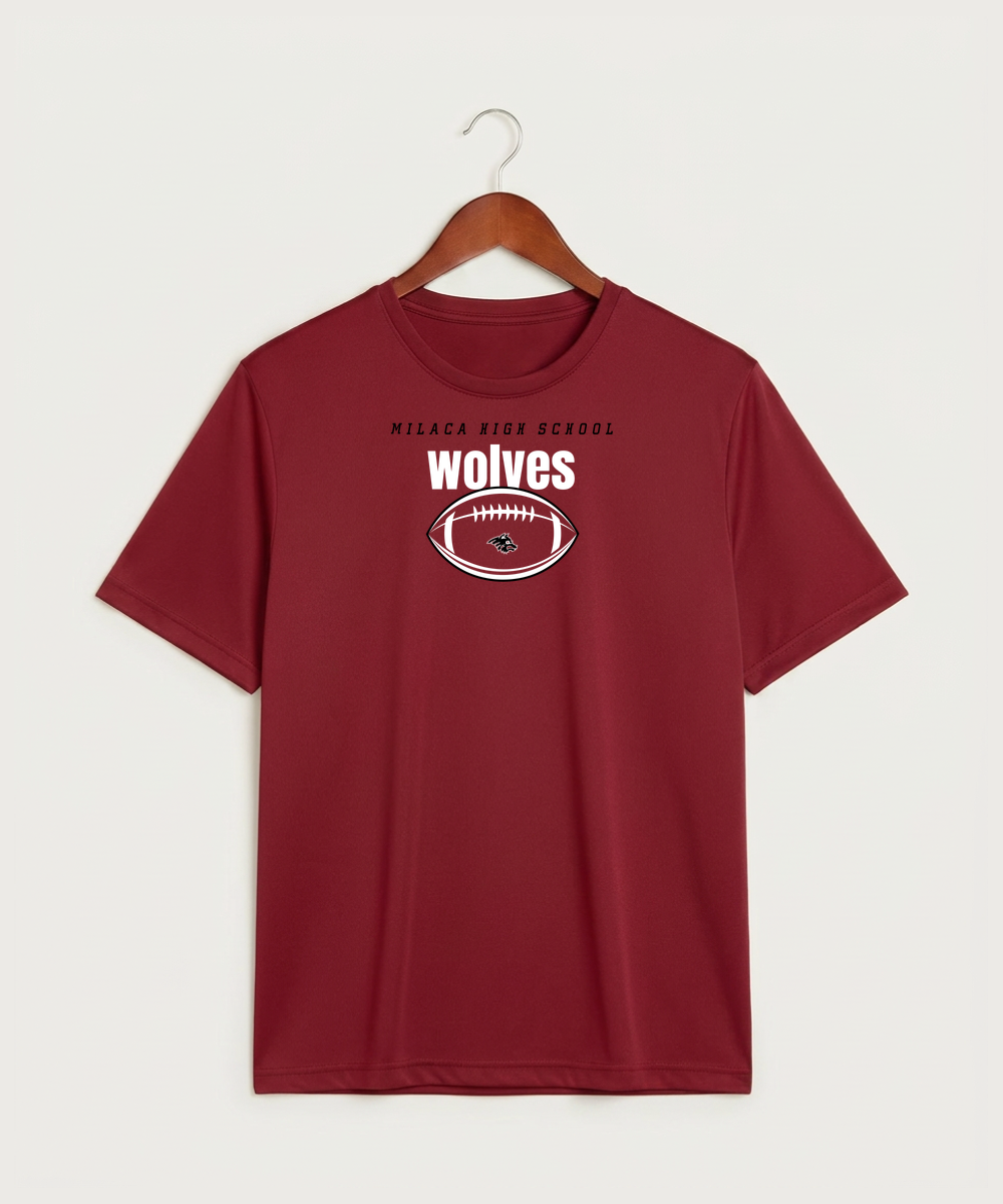 Milaca High School Football (Boys) - Deep Red Sport-Tek PosiCharge Competitor Tee. ST350