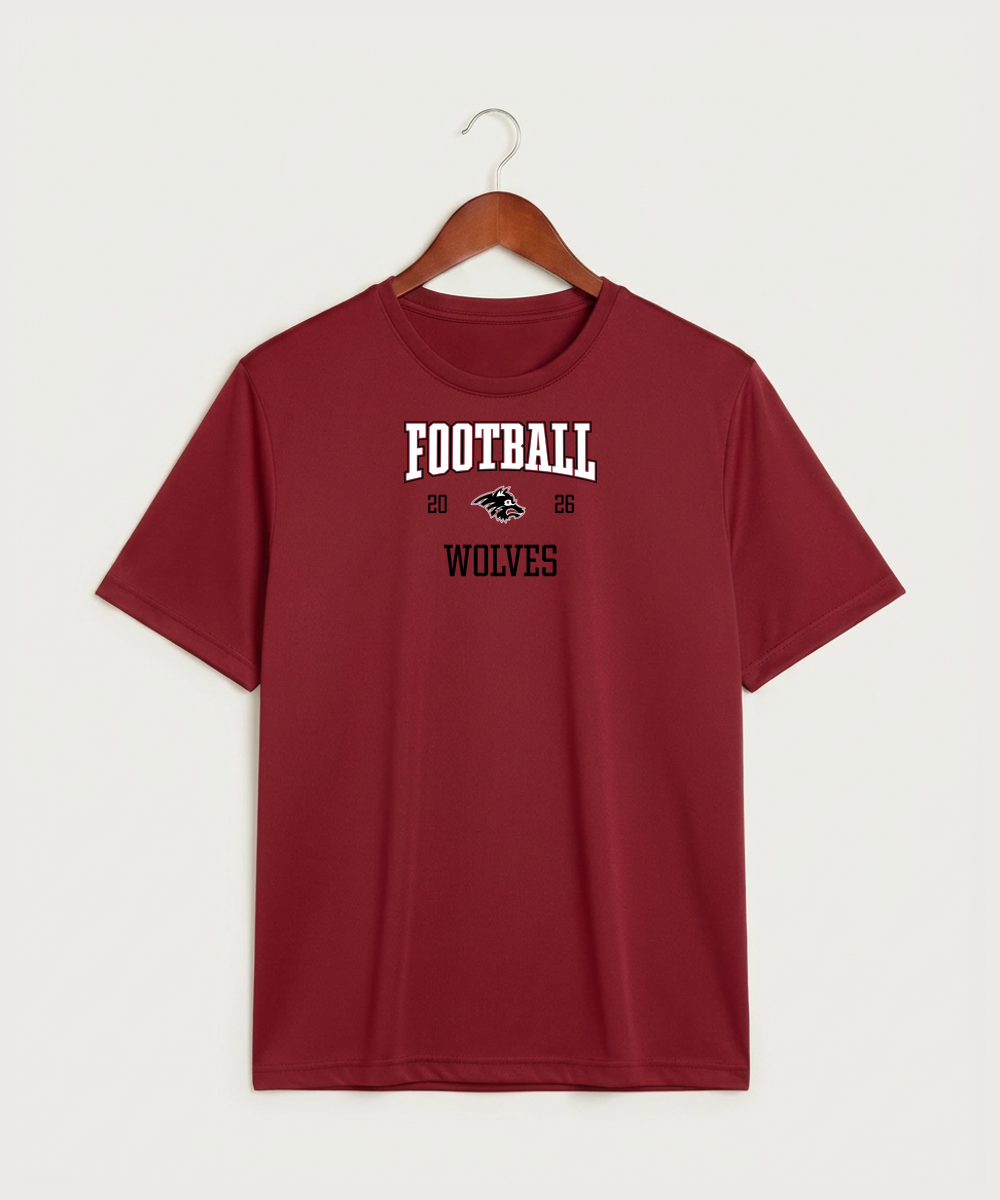 Milaca High School Football (Boys) - Deep Red Sport-Tek PosiCharge Competitor Tee. ST350