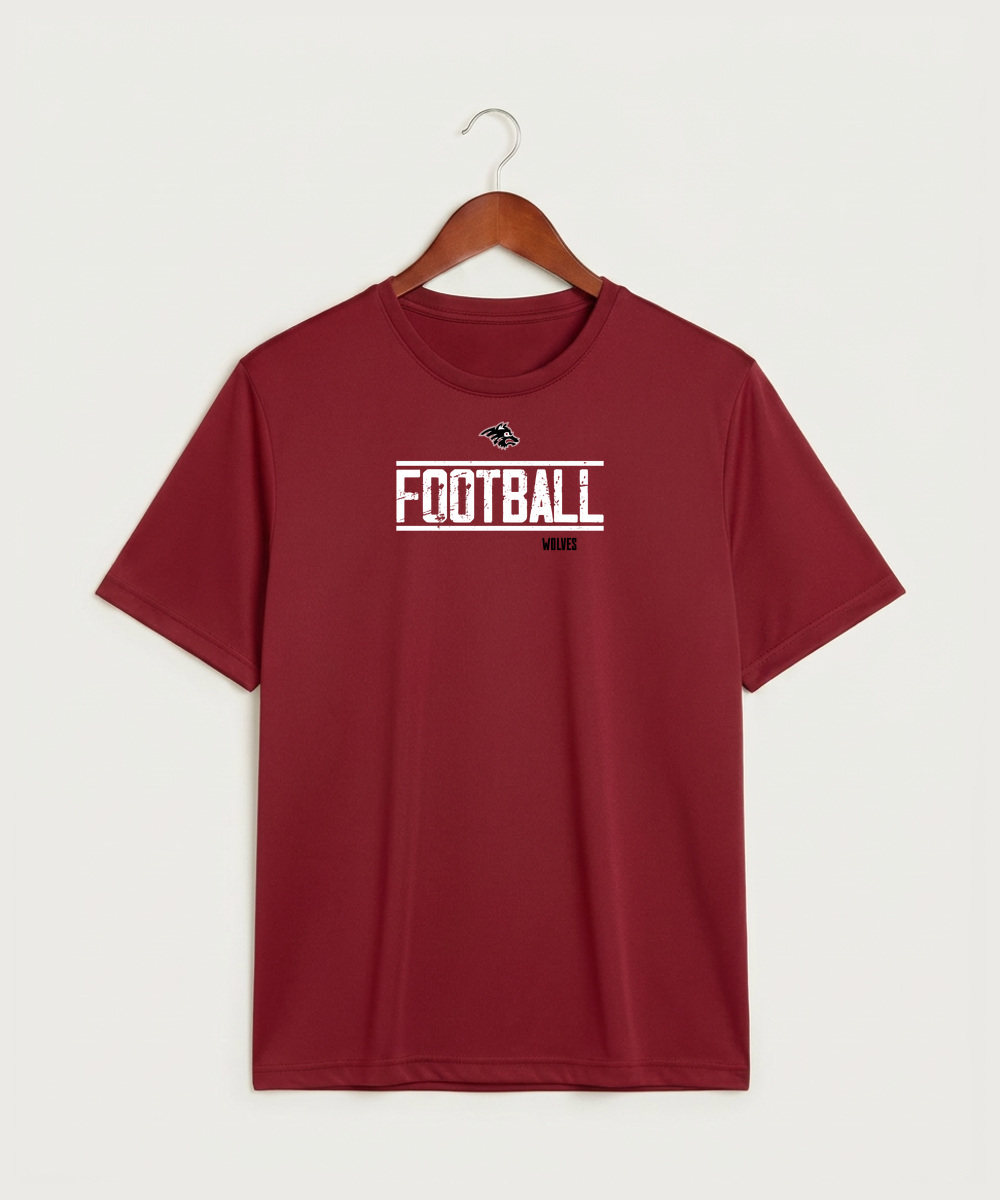 Milaca High School Football (Boys) - Deep Red Sport-Tek PosiCharge Competitor Tee. ST350