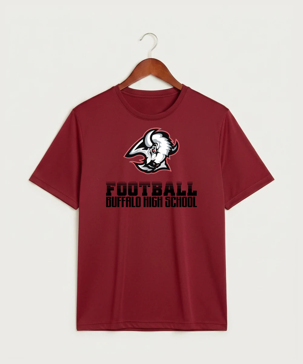 Buffalo High School Football (Boys) - Deep Red Sport-Tek PosiCharge Competitor Tee. ST350