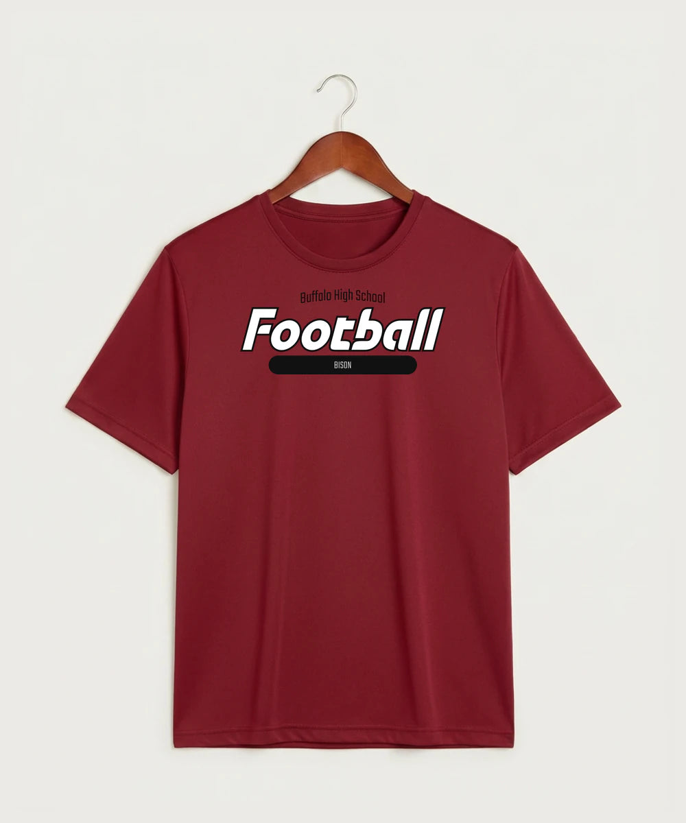 Buffalo High School Football (Boys) - Deep Red Sport-Tek PosiCharge Competitor Tee. ST350