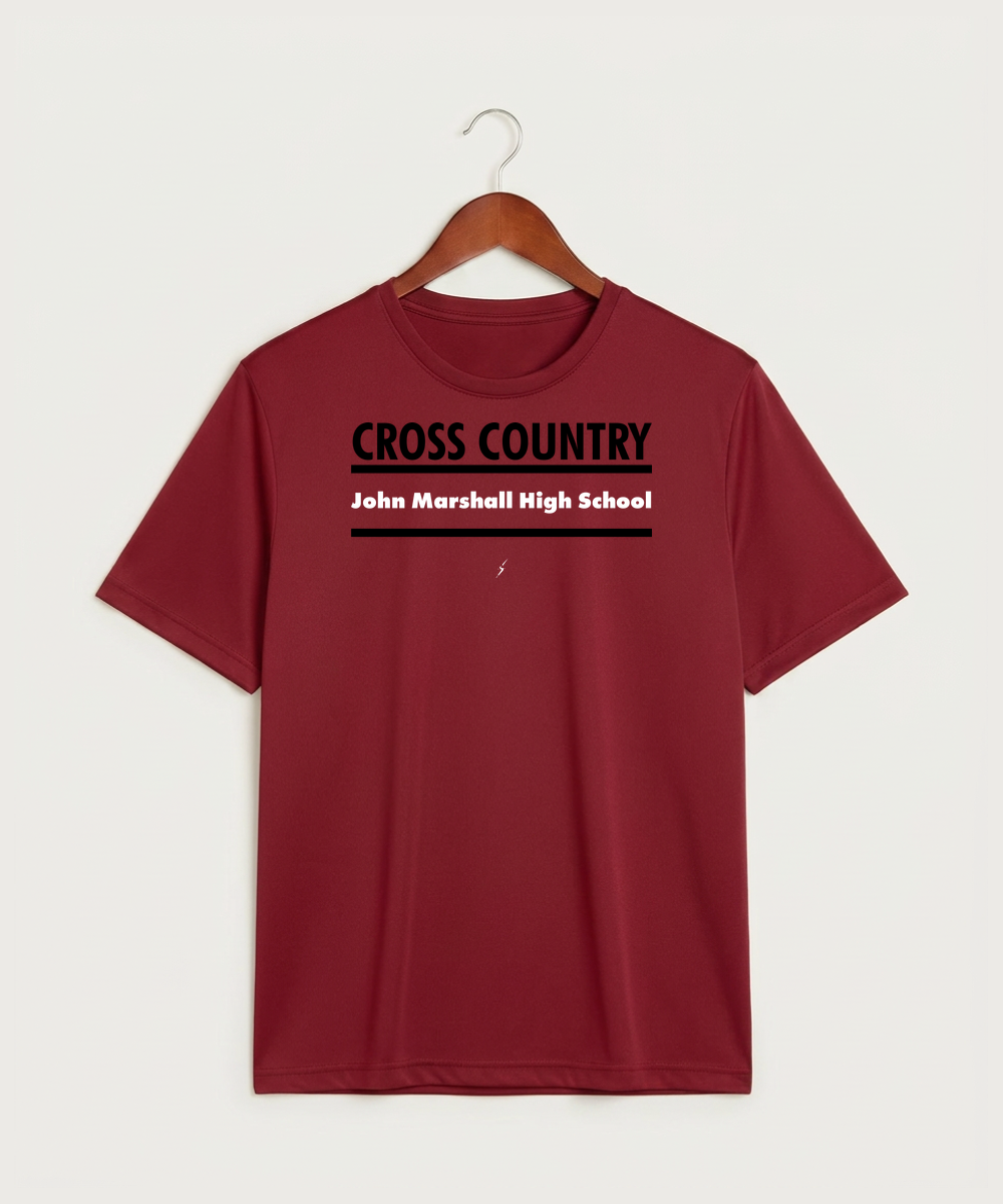 John Marshall High School Cross Country (Coed) - Deep Red Sport-Tek PosiCharge Competitor Tee. ST350