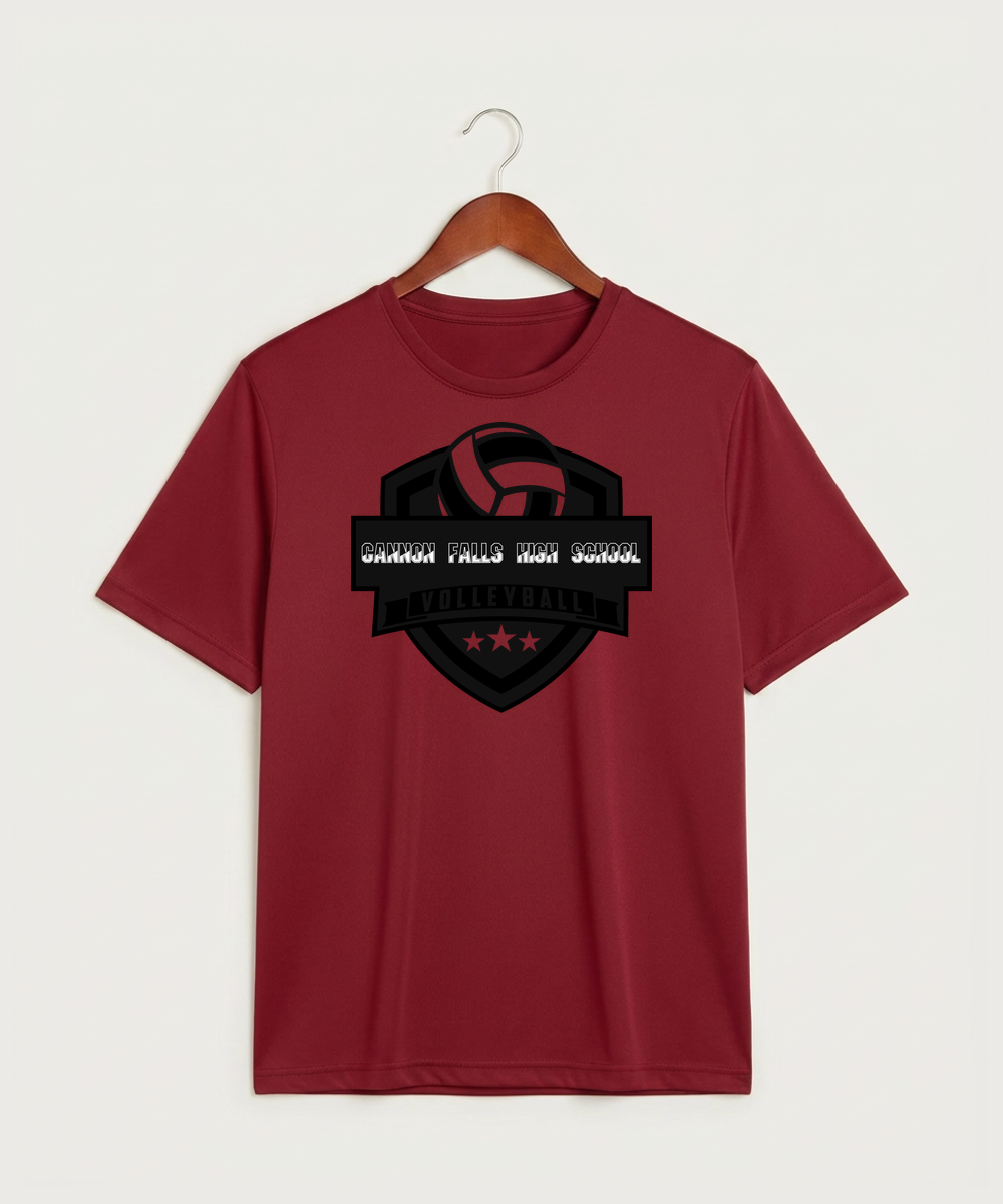Cannon Falls High School Volleyball (Girls) - Deep Red Sport-Tek PosiCharge Competitor Tee. ST350
