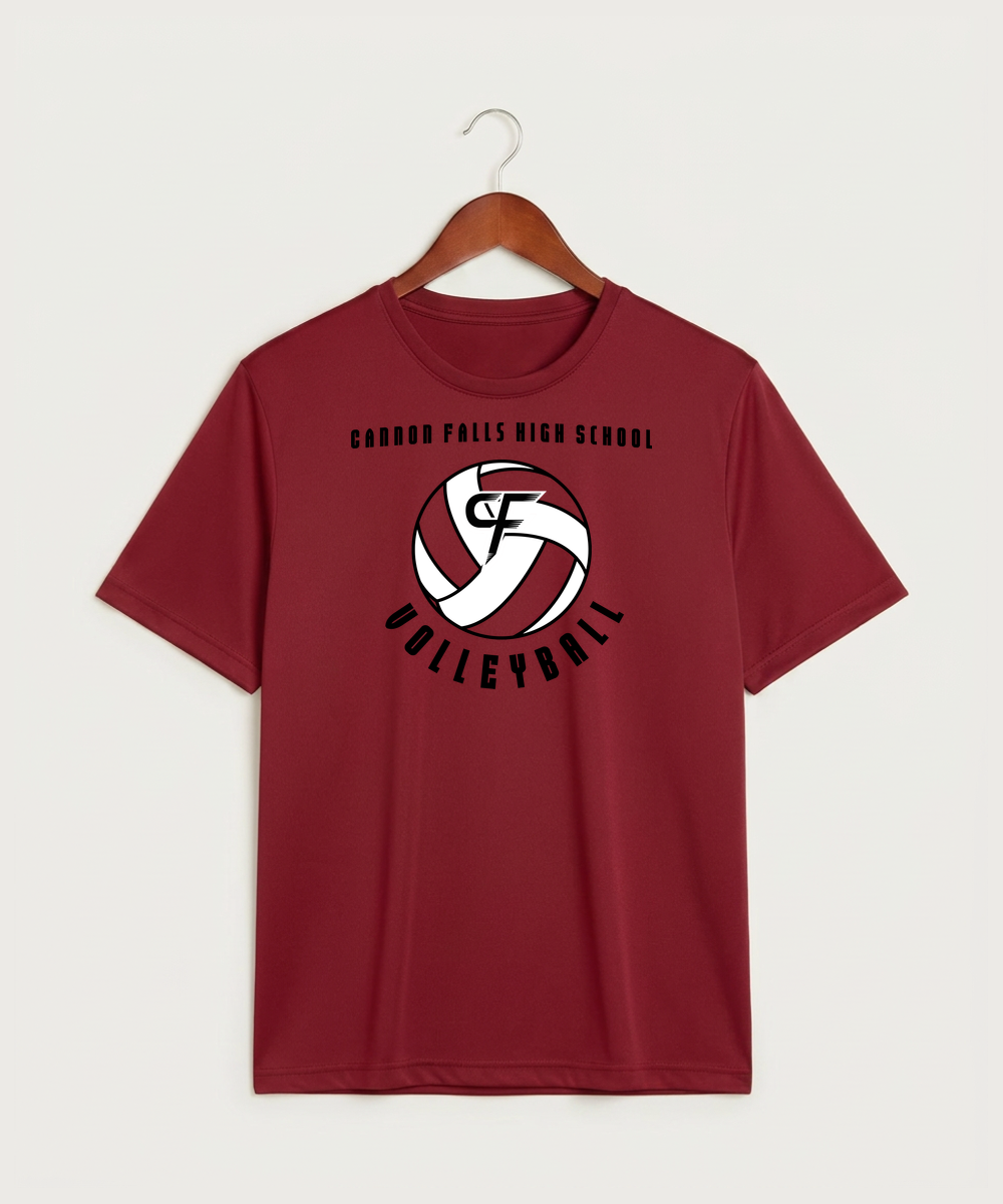Cannon Falls High School Volleyball (Girls) - Deep Red Sport-Tek PosiCharge Competitor Tee. ST350