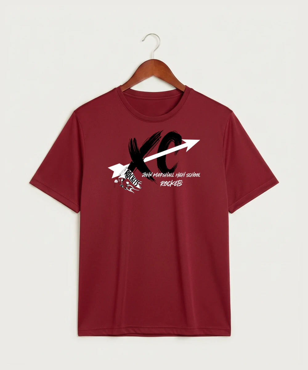 John Marshall High School Cross Country (Coed) - Deep Red Sport-Tek PosiCharge Competitor Tee. ST350