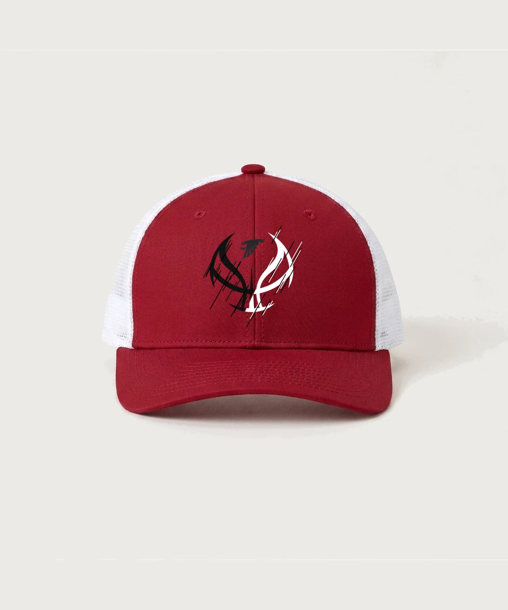 Sauk Valley Community College Basketball Team Store - Deep Red/ White Sport-Tek Club Trucker Cap STC46