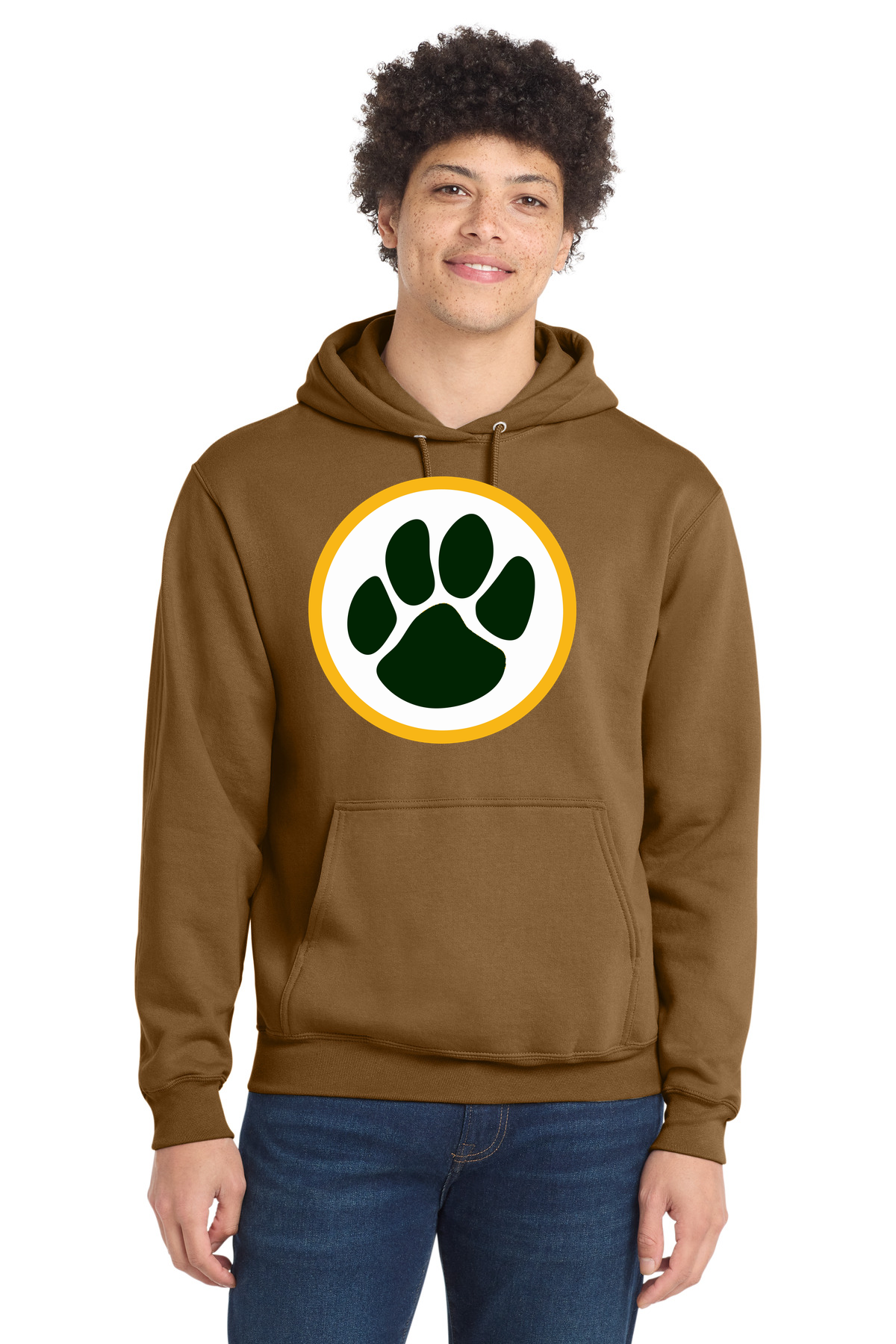 Ashwaubenon High School Football (Boys) - Duck Brown Port & Co Core Fleece Pullover Hooded Sweatshirt. PC78H